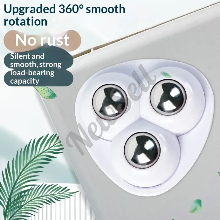 Three-ball No-drill Silent Wear-resistant Adhesive Casters With Universal Swivel