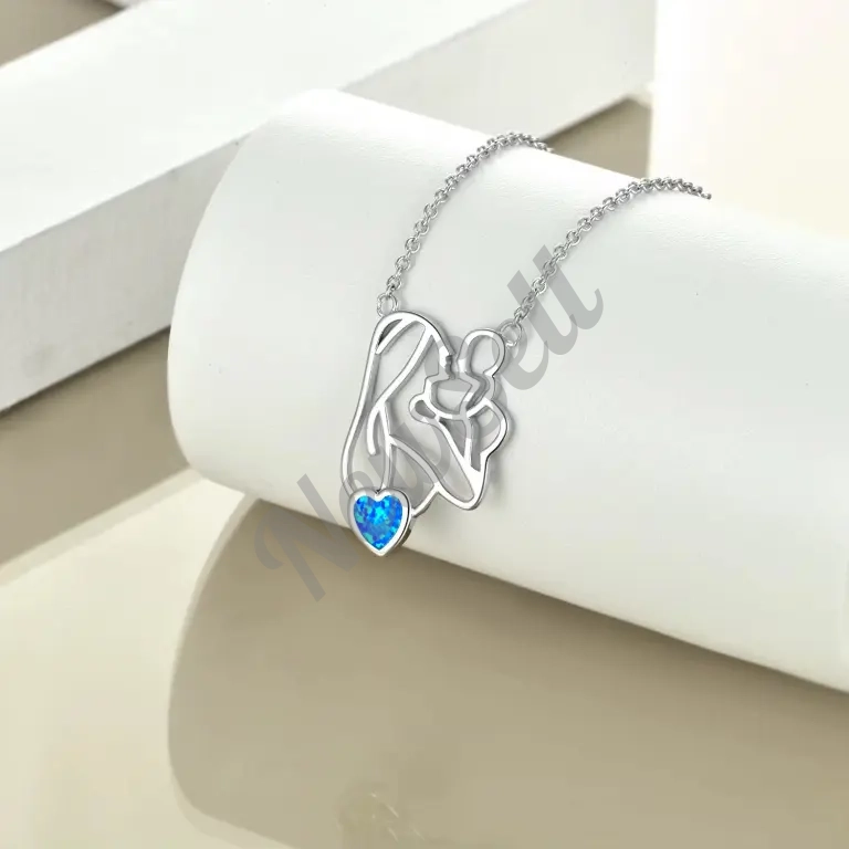 S925 Silver Mothers Day Heart-shaped Hollow All-Match Parent-Child Necklace