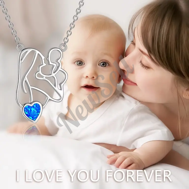 S925 Silver Mothers Day Heart-shaped Hollow All-Match Parent-Child Necklace