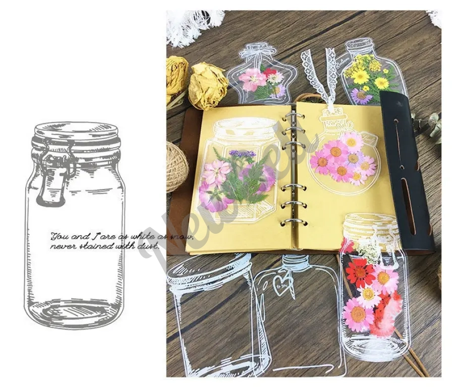 Cultural And Creative Dried Flower Bookmarks Handmade DIY Materials Pressed Flower Transparent Jar Specimen