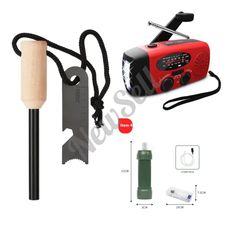 Solar Hand Crank Radio Flashlight