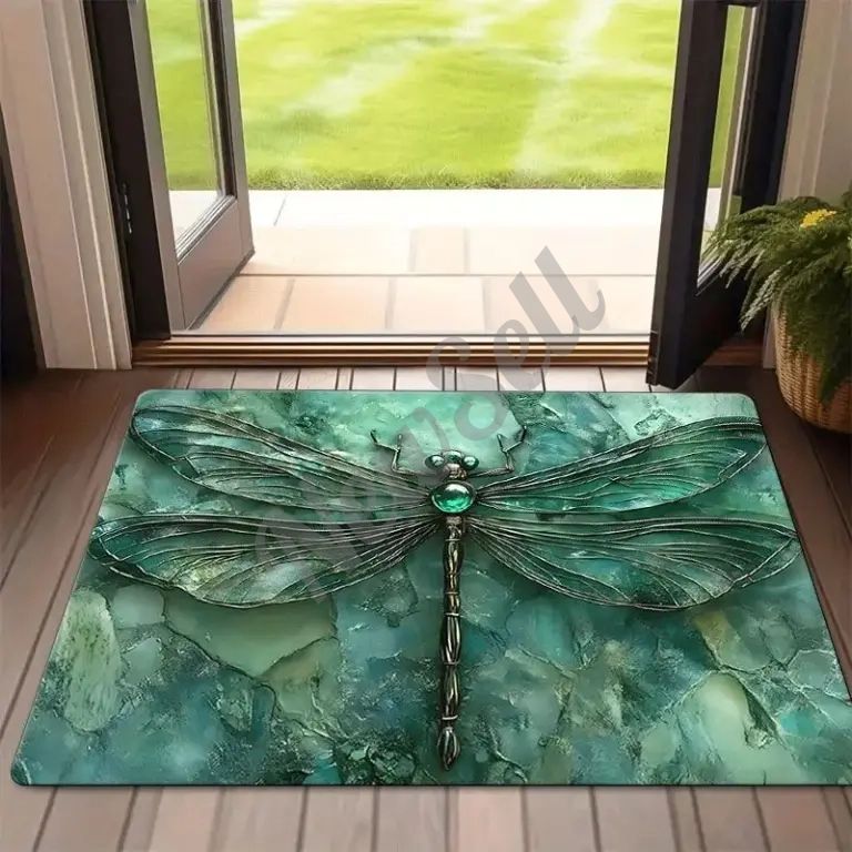 Dragonfly Series Printed Floor Mat Entrance Doorway Stain-Resistant Doormat