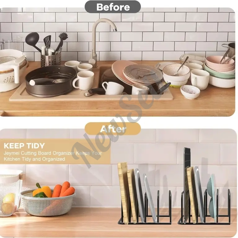 Home Kitchen Countertop Seated Cutting Board Drain Rack