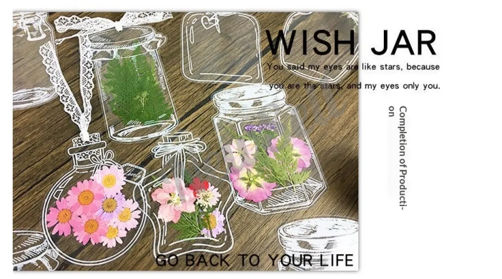 Cultural And Creative Dried Flower Bookmarks Handmade DIY Materials Pressed Flower Transparent Jar Specimen