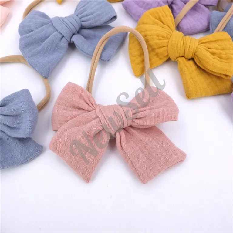Nylon Soft Hairband With Bow Decoration