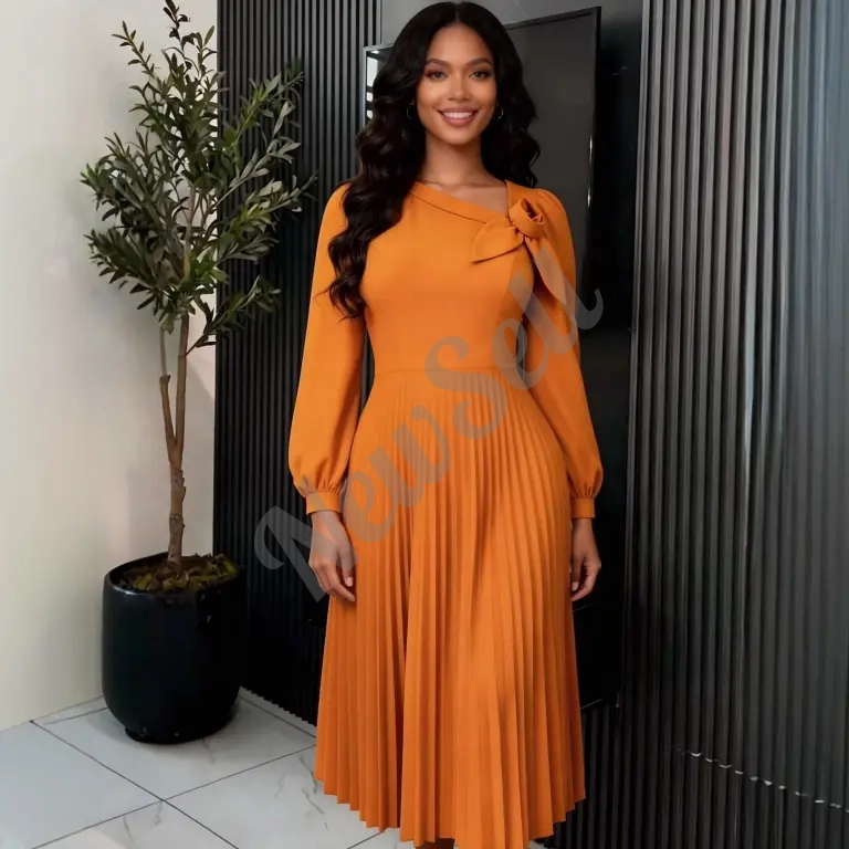 Waist-cinching Three-dimensional Floral Banquet Pleated Maxi Dress