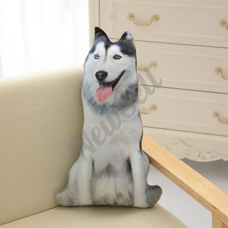 Hairy Curved Hunting Dog Doll Animal Nap Pillow