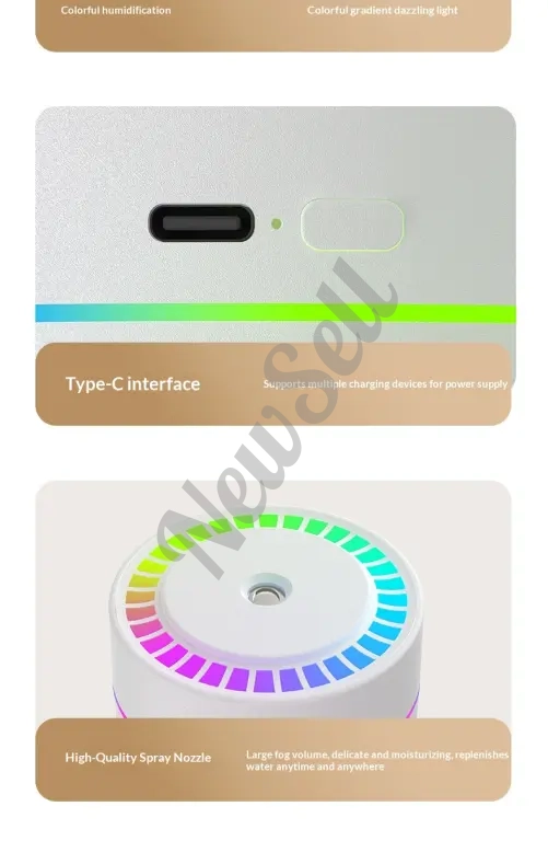 Colorful LED USB Mini For Home Bedroom Desk Portable Car-Sized Air Humidifier