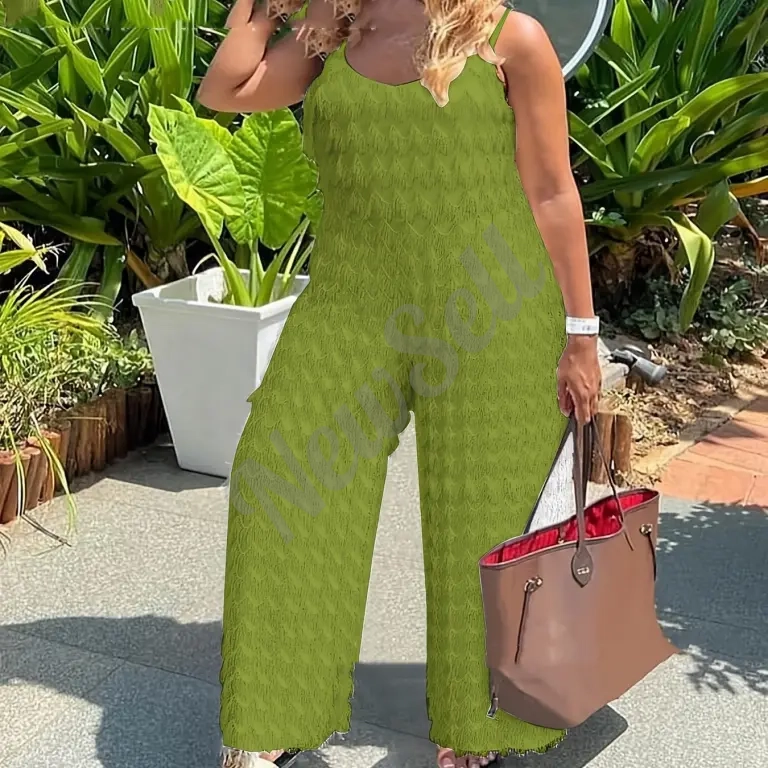 Plus-size Fashionable And Elegant Loose-fit Strap Jumpsuit