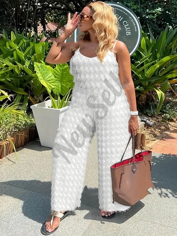 Plus-size Fashionable And Elegant Loose-fit Strap Jumpsuit