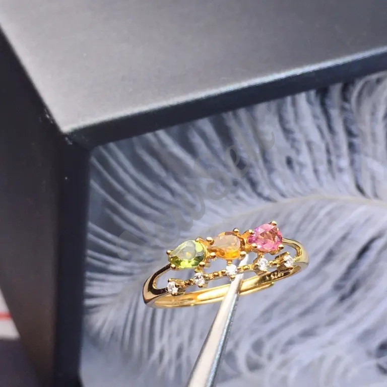 Womens Simulated Colorful Ruby Open End Ring