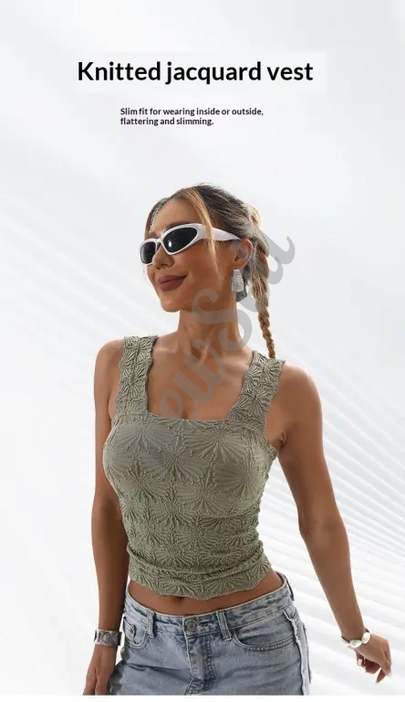 Women's Pleated Figure-flattering Square-neck Camisole