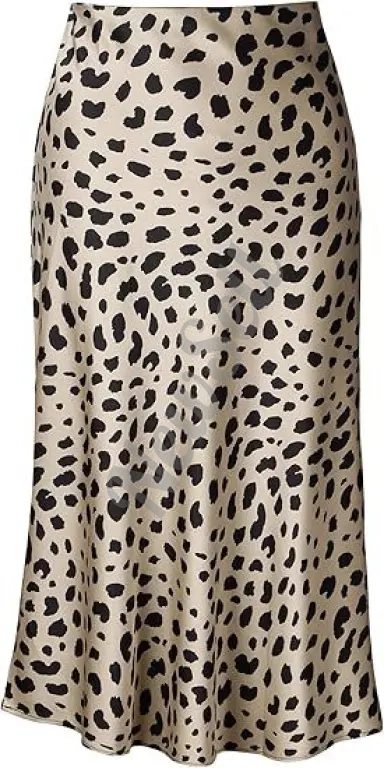 High-waisted Mermaid-style Satin Leopard-print Sheath Skirt
