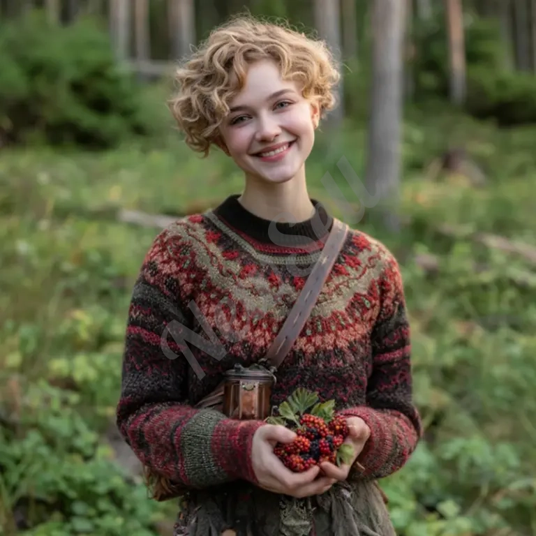 Printed Round-neck Hoodie With Striped Patch Design