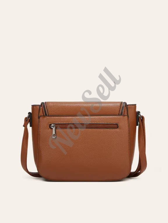 European And American-style Fashionable Flip-top Saddle Bag With Tassels