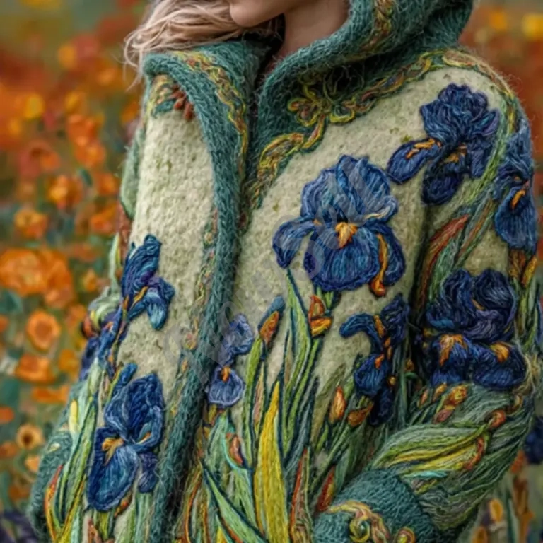 3D Digital Printing Women's Hooded Long Sleeve Coat