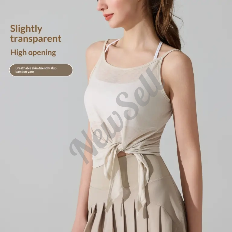 Yoga Sweat-Absorbing Breathable Sleeveless Slit Sports Camisole