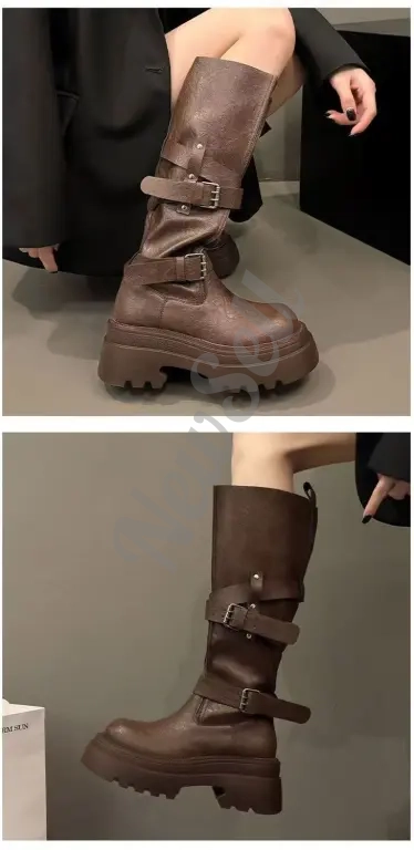 Women's Multi Functional Belt Buckle Long Boots