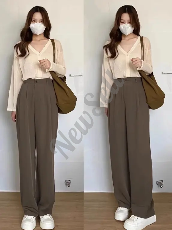 Women's Fashion High-Waist Slimming Casual Wide-Leg Pants