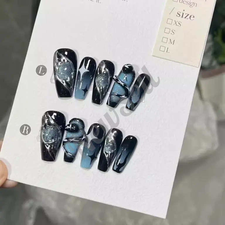 Handmade Wearable Nails Millennial Bold Babe Dark Flames