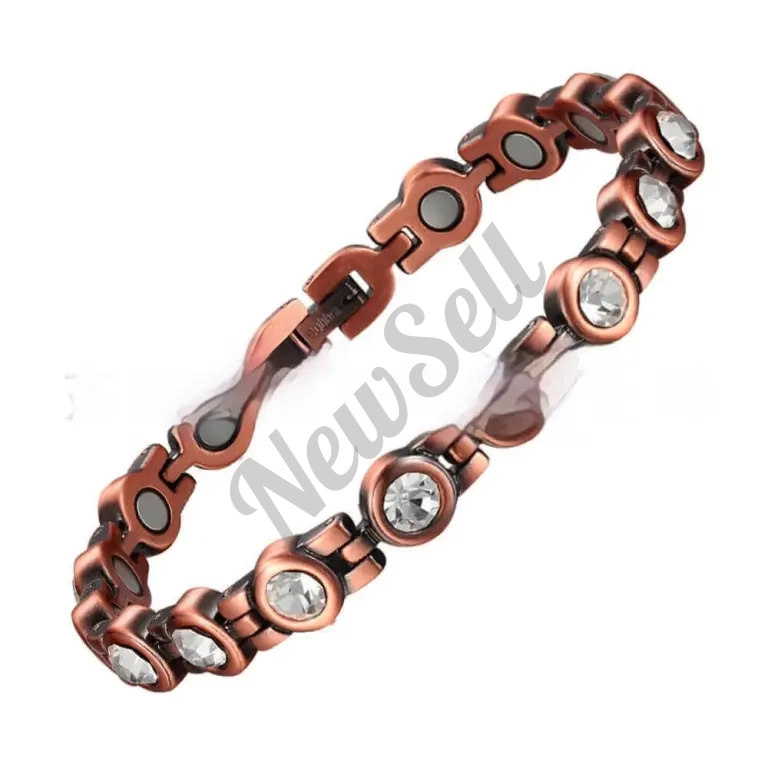 Magnetic Korean-style Retro Fashion Zircon Pure Copper Bracelet