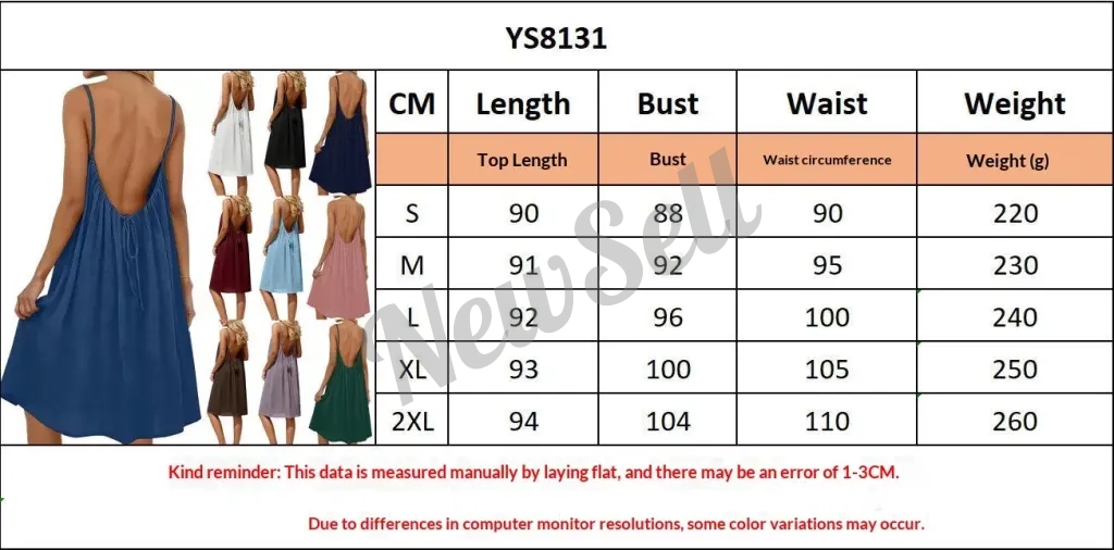 Women's Solid-Colored Strap Backless Dress