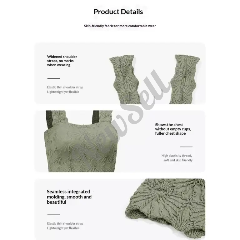 Women's Pleated Figure-flattering Square-neck Camisole