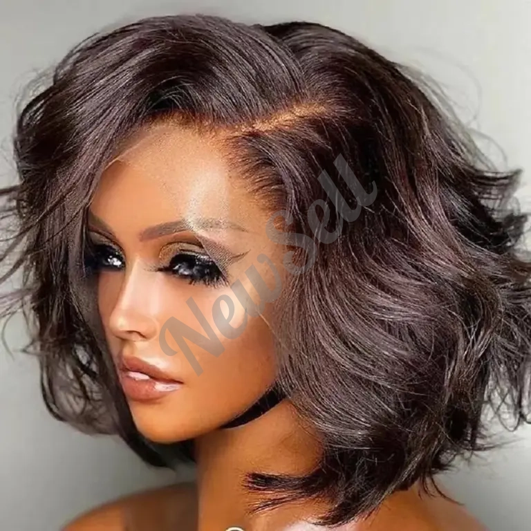 Front-lace European And American Fashion Short Curly With Big Waves Wig Cap
