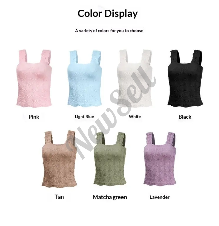 Women's Pleated Figure-flattering Square-neck Camisole