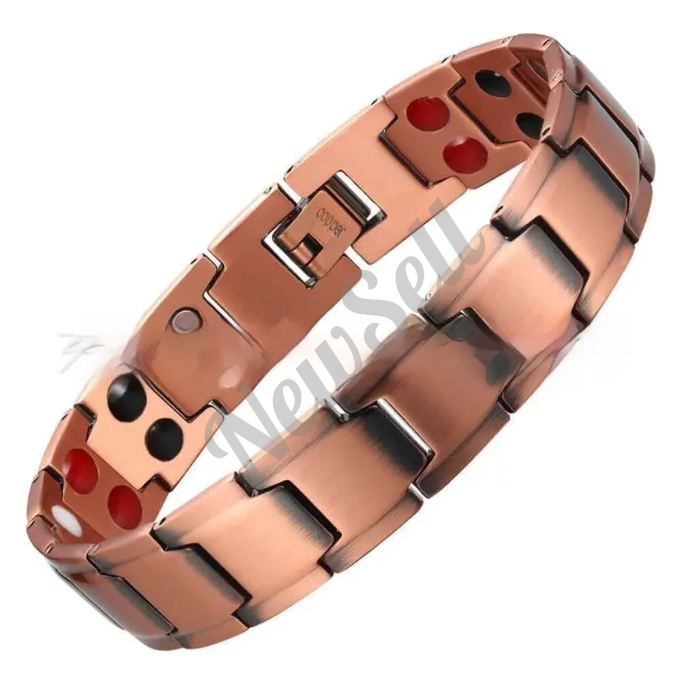 Minimalist Chic Magnetic Red Copper Niche Mens Bracelet