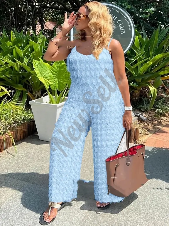 Plus-size Fashionable And Elegant Loose-fit Strap Jumpsuit