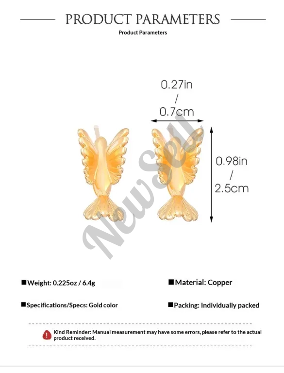 Fashionable Flying Bird Stud Earrings