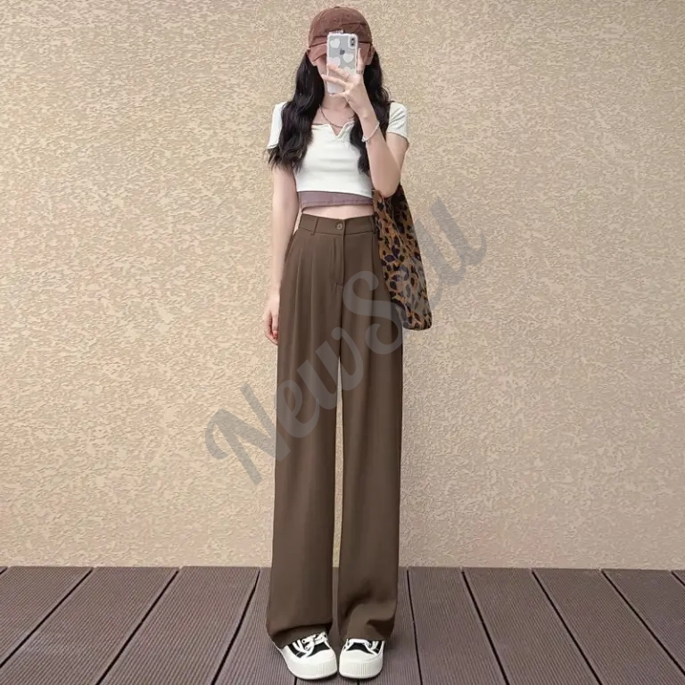 Women's Fashion High-Waist Slimming Casual Wide-Leg Pants