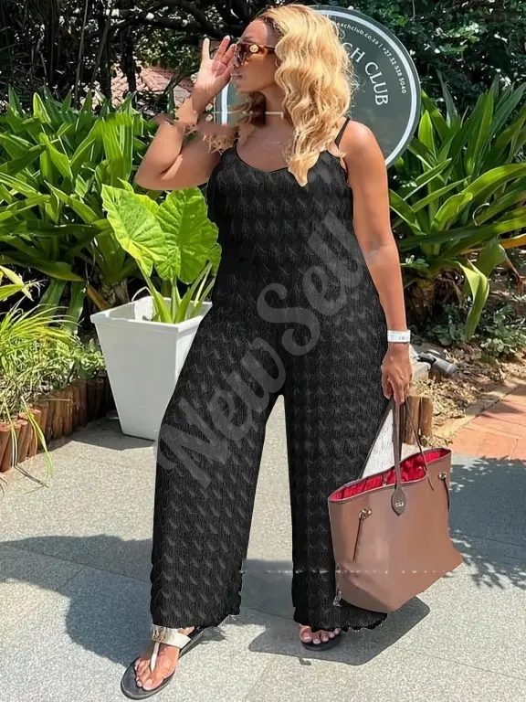 Plus-size Fashionable And Elegant Loose-fit Strap Jumpsuit